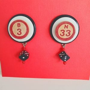 BINGO/ DICE VINTAGE EARRINGS
